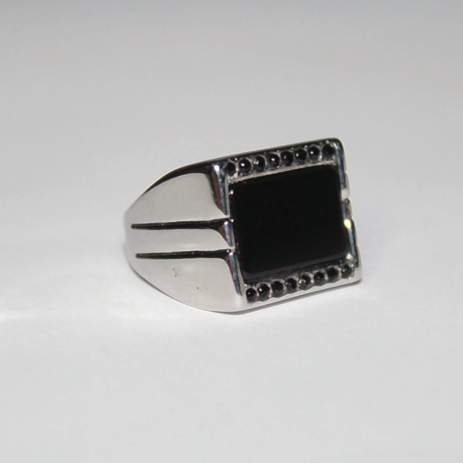 Sleek Square Silver Ring
