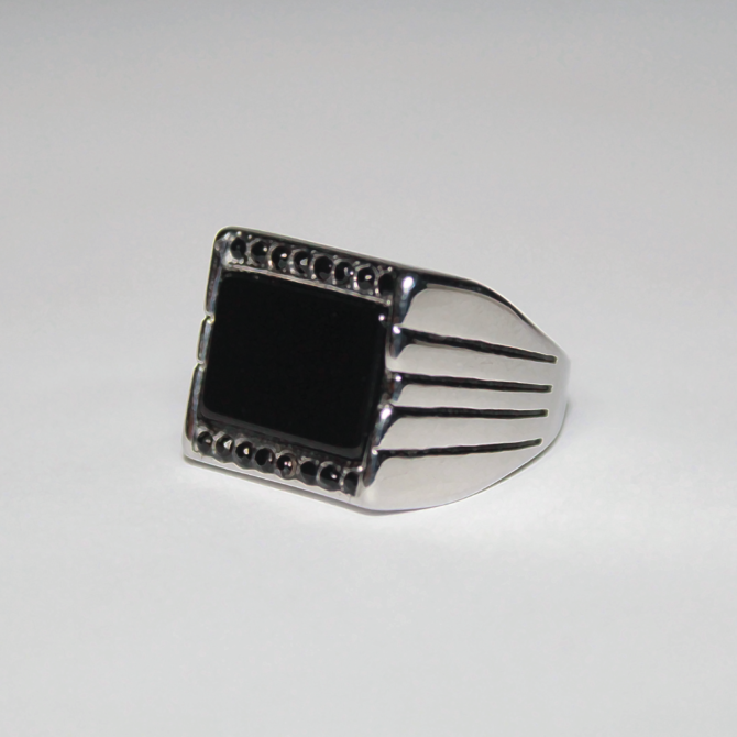 Sleek Square Silver Ring