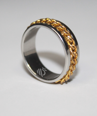 Stainless Steel Gold Chain Ring